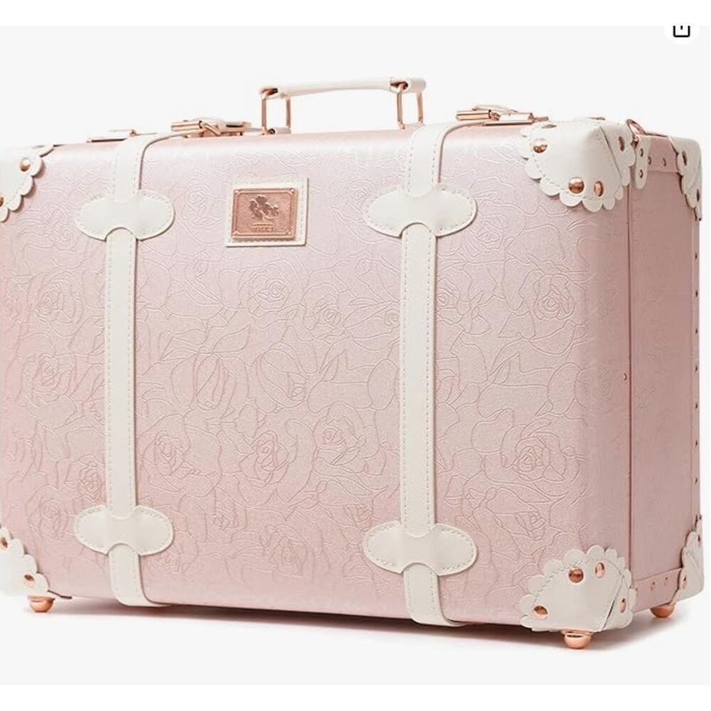 NEW Urecity Vintage Carryon Overnight Suitcase Trunk with Shoulder Strap